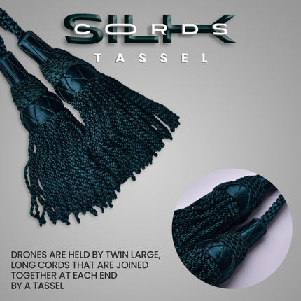 Highland Redstone Bagpipe Silk Cord | Green