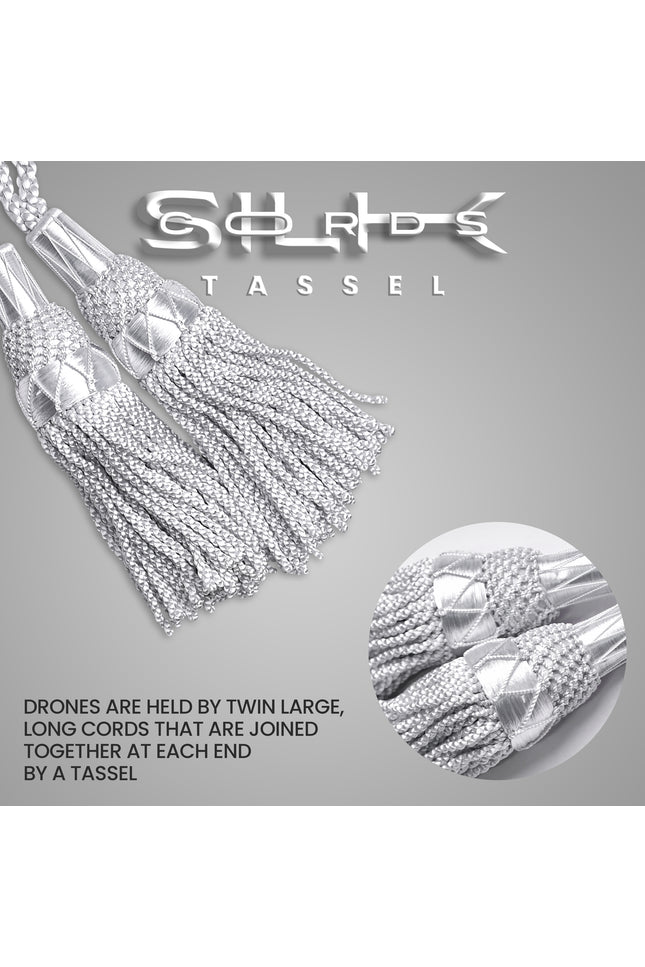 Highland Redstone Bagpipe Silk Cord | Silver