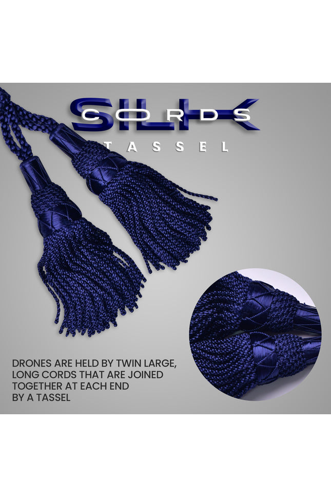 Highland Redstone Bagpipe Silk Cord | Navy Blue