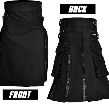 Hybrid Utility Kilt for Men (Spirit of Bruce) with modern design and traditional Bruce tartan pattern.