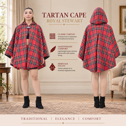 Cape en tartan pour femme - Royal Stewart