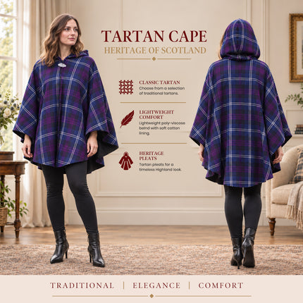 Cape en tartan pour femme - Héritage d'Écosse