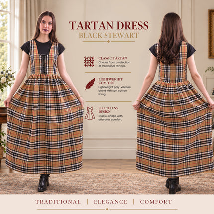 Women's Scottish Highland Dress - Long Tartan Dress | Camel Thomson