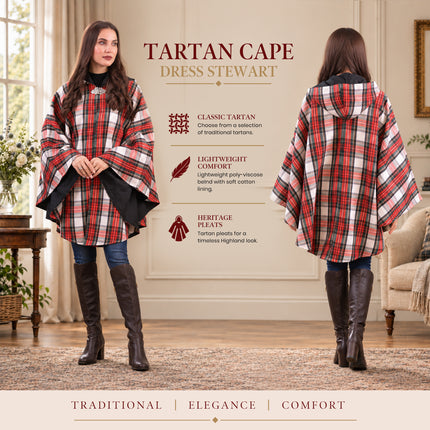 Cape écossaise pour femme - Tartan Stewart