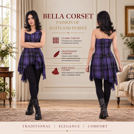 Corset Bella Tartan (Passion de l'Écosse Violet)