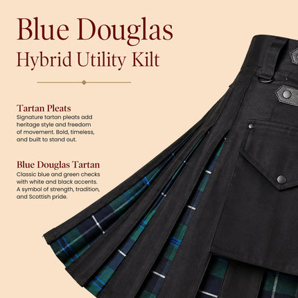 Blue Douglas Hybrid Utility Kilt for Men  - Traditional Style with Modern Functionality