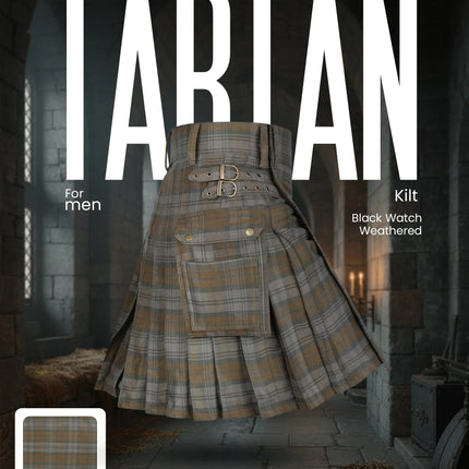 Valor Acrylic Utility Kilt | 16oz Black Watch Weathered Tartan KIlt