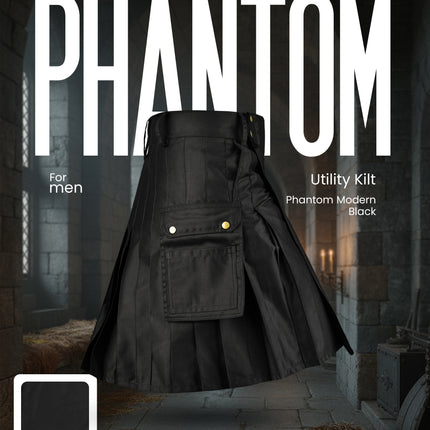 Phantom Modern Utility Kilt | Black