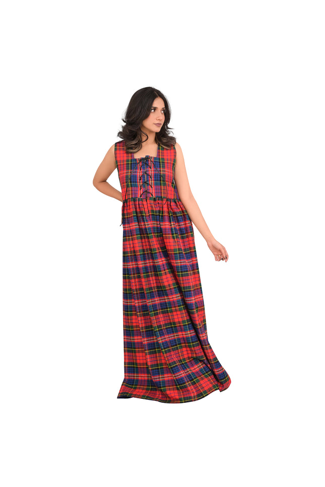 Authentic Scottish Dress in Macpherson Red Tartan