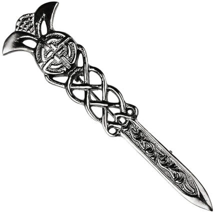 Scottish Kilt Pin for men | Gaelic Pewter Chrome