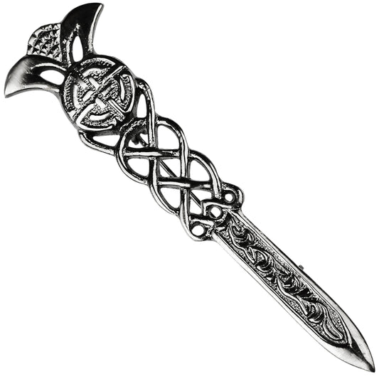 Scottish Kilt Pin for men | Gaelic Pewter Chrome