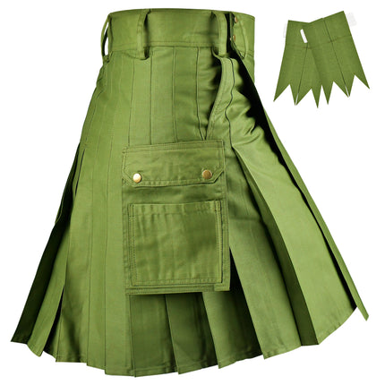 Phantom Modern Utility Kilt | Olive Green