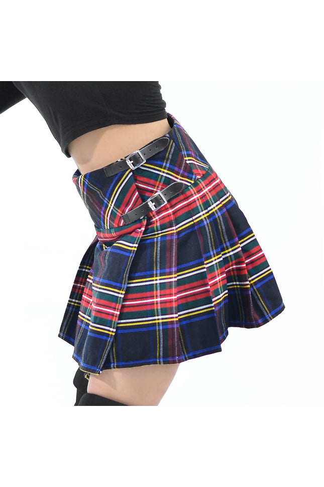Women's Tartan Billie Skirt | Black Stewart