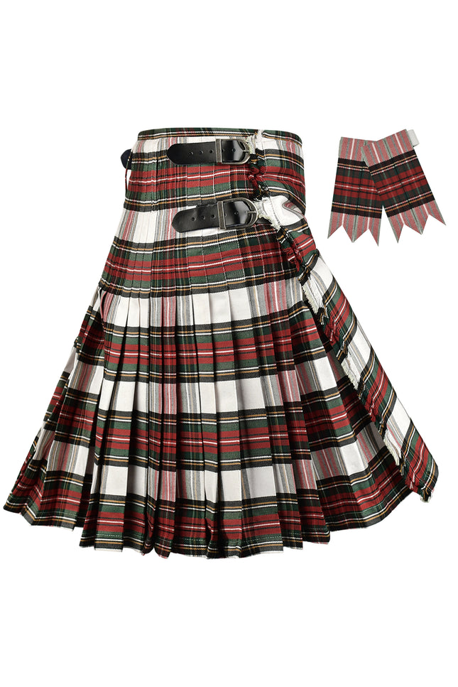 Kilt for Men I Dress Stewart Tartan Kilt Polyviscose 8 Yard Traditional Men Kilt