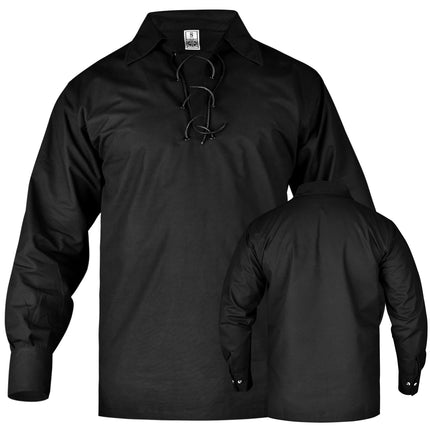 Highland Black Kilt Shirt - Traditional Scottish Style