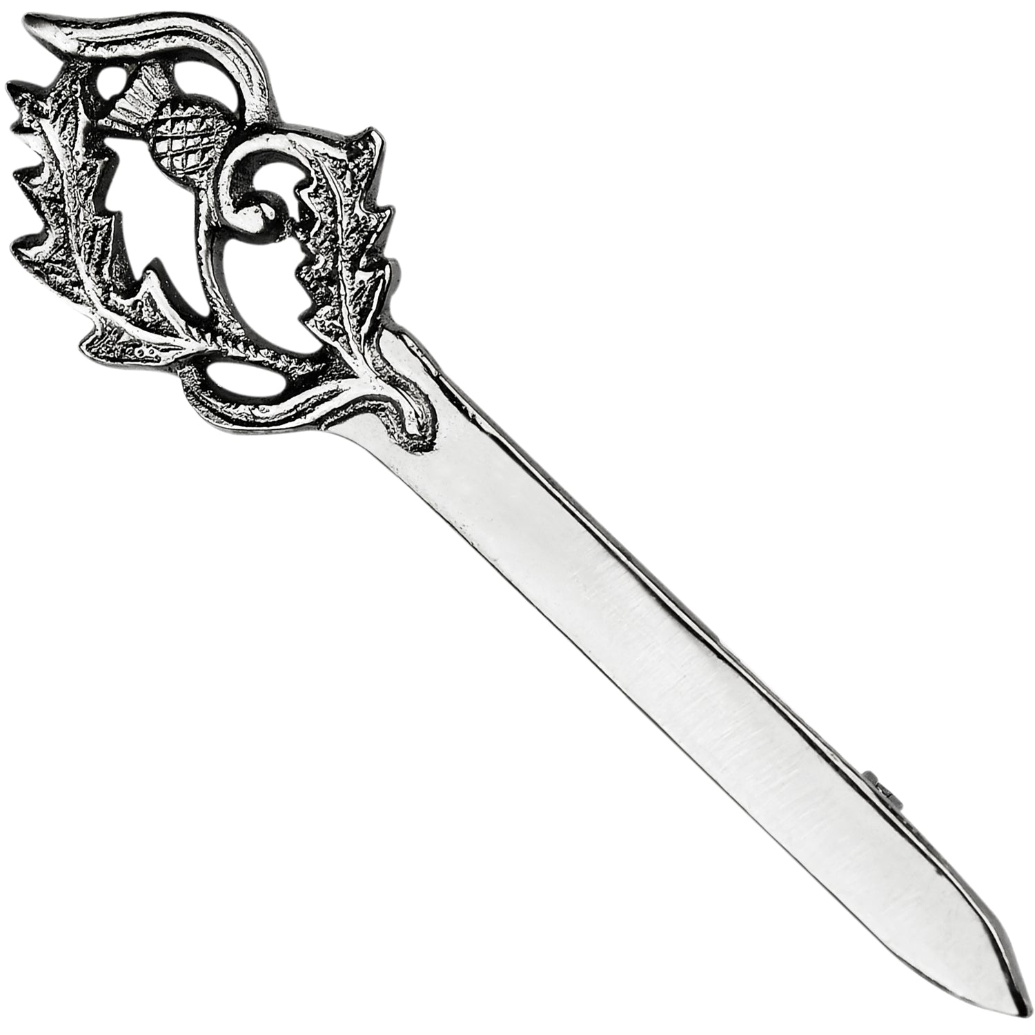 Scottish Kilt Pin for men | Thistle Sword Pewter Chrome