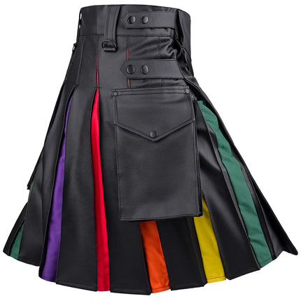 Blackstone Pride Utility Kilt | Unisex PU Leather