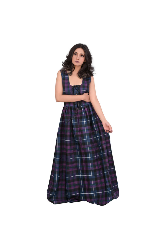 highland dress Women's Scottish - Long Tartan Dress The shawl is triangular and made of tartan fabric with a black fringe Highland Dress Guide: The History