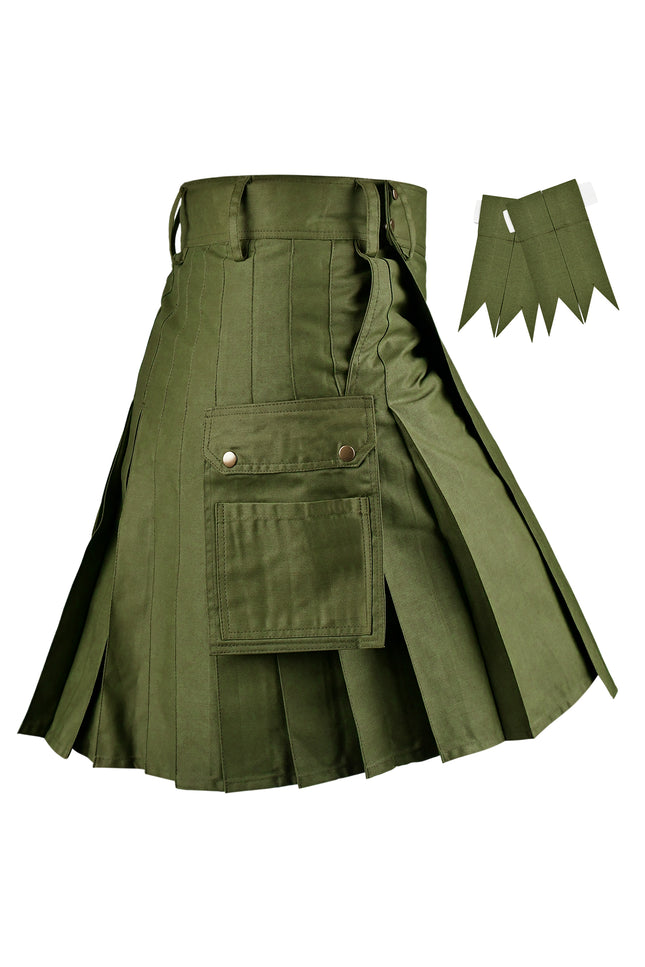 Phantom Modern Utility Kilt - Olive Green | Big & Tall