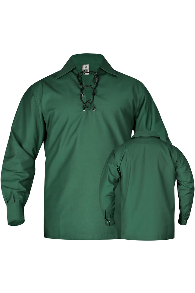 Highland Green Kilt Shirt, made from high-quality fabric, ideal for formal and casual Scottish attire.
