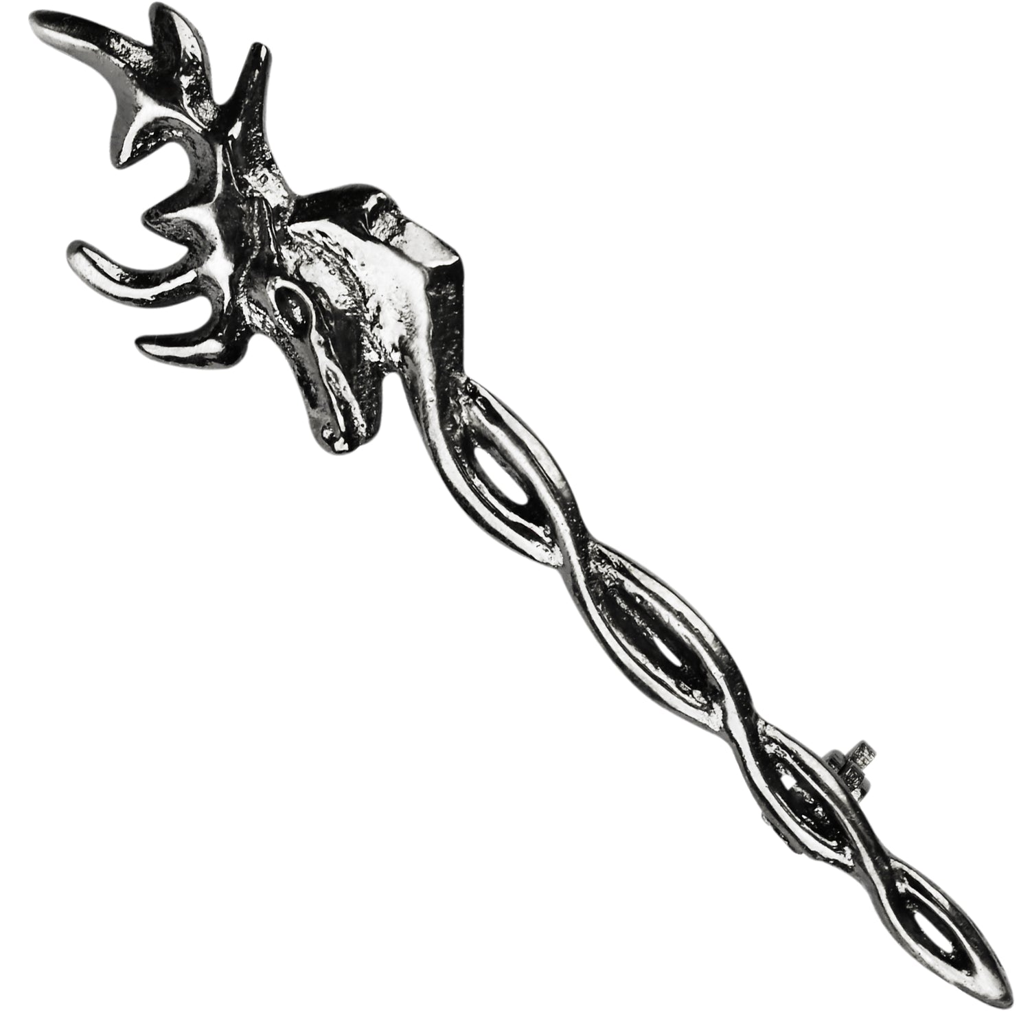 Scottish Kilt Pin for men | Vintage Stag Pewter Chrome