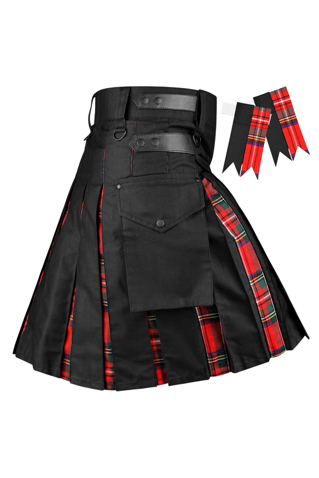 Royal Stewart Hybrid Utility Kilt for Men  - Traditional Style with Modern Functionality