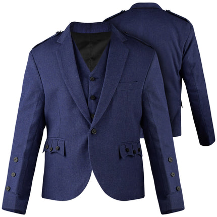 Blue Crail Jacket and Vest – Italian Tweed Wool | Scottish Formalwear