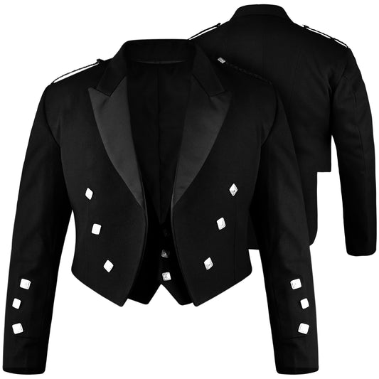 Black Prince Charlie Jacket – Traditional Elegance with Modern Craftsmanship
