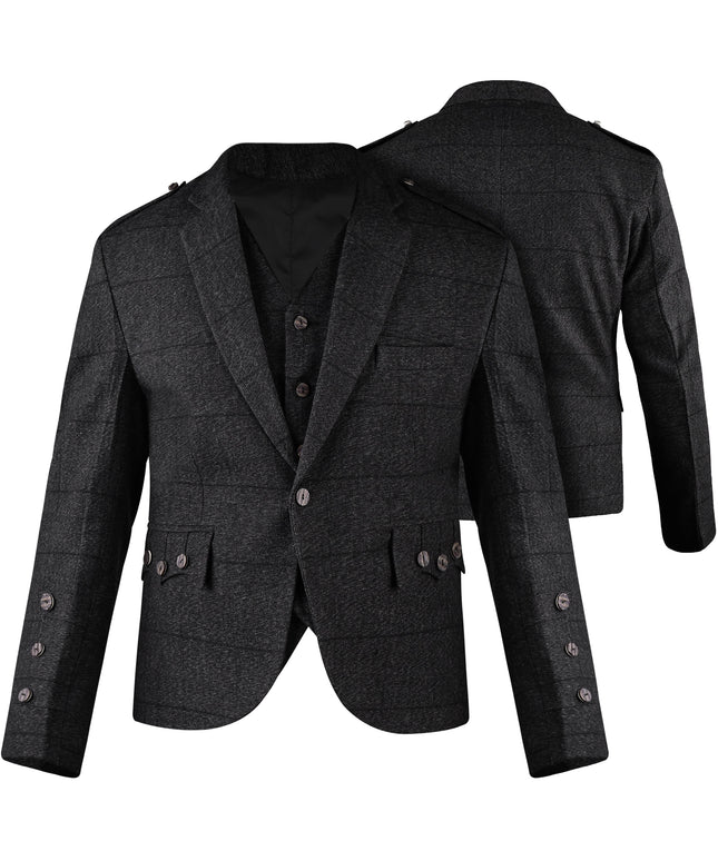 Charcoal Grey Crail Jacket and Vest - Self Check – Italian Tweed Wool | Scottish Formalwear