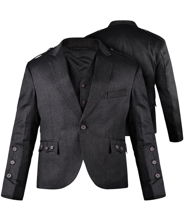 Charcoal Crail Jacket & Vest – Italian Tweed Wool | Scottish Formalwear