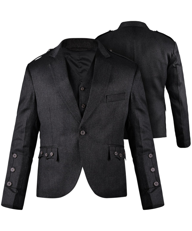 Black Crail Jacket & Vest – Italian Tweed Wool | Scottish Formalwear