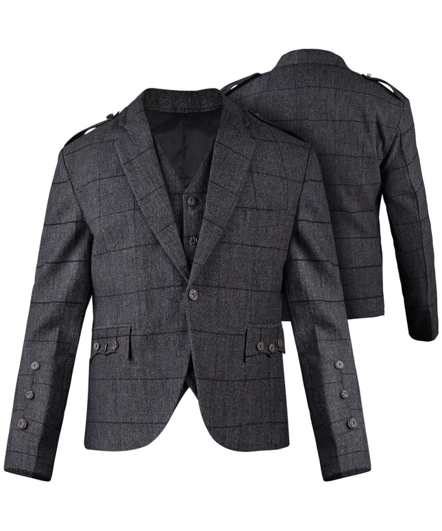 Charcoal Grey Crail Jacket & Vest – Italian Tweed Wool | Scottish Formalwear