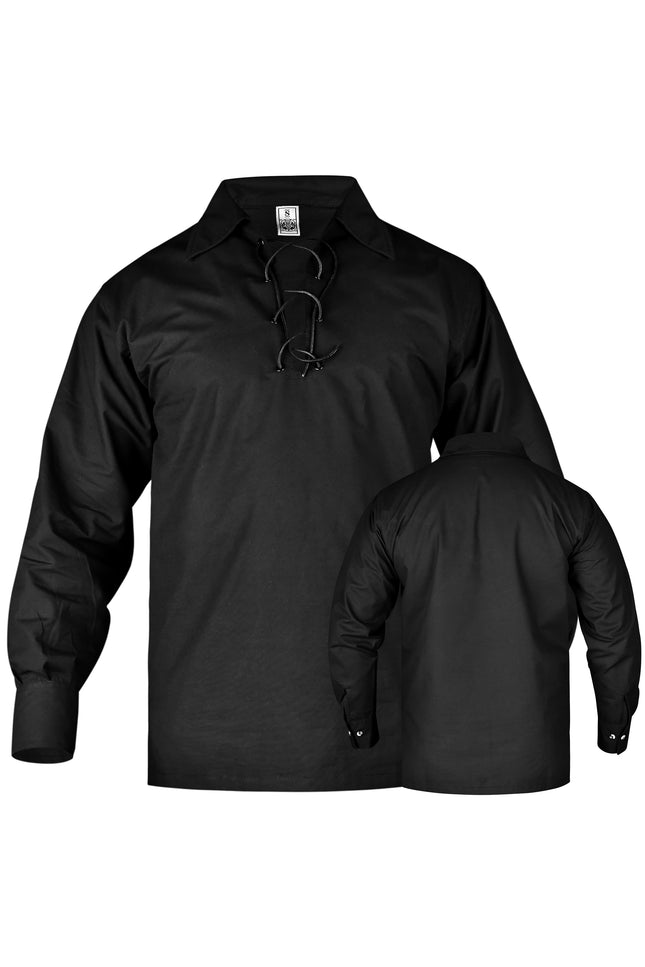 Highland Black Kilt Shirt, made from high-quality fabric, perfect for formal and casual Scottish attire.