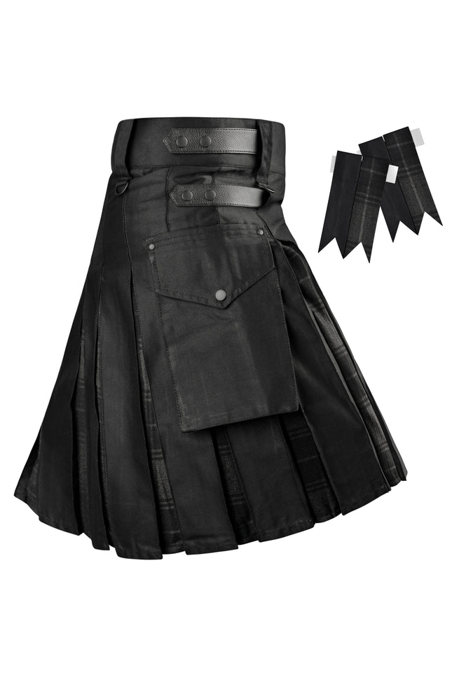 Grey Highlander Hybrid Utility Kilt for Men - Traditional Style with Modern Functionality