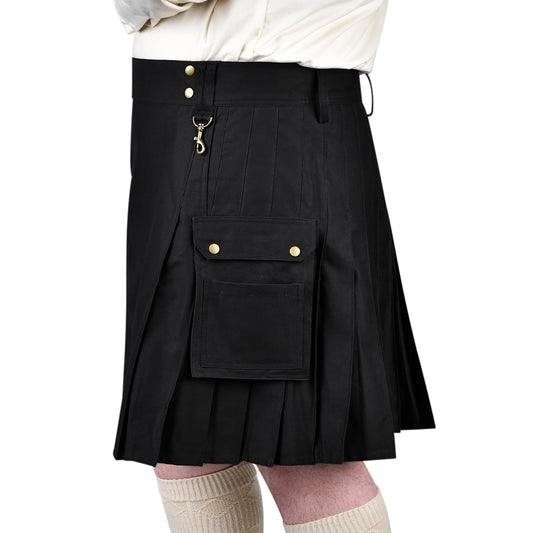 Phantom Modern Black Utility Kilt