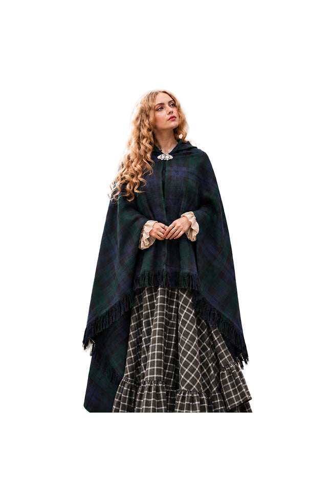 Women Tartan Cloak - Black Watch