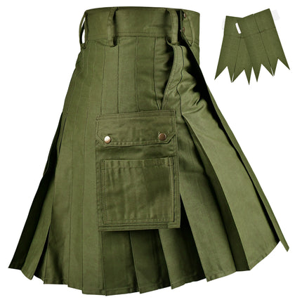 Phantom Modern Utility Kilt | Olive Green