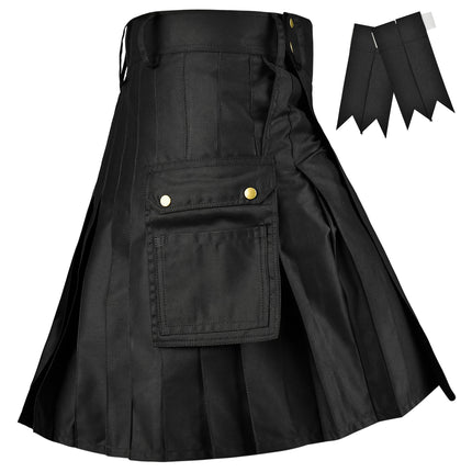 Phantom Modern Utility Kilt - Black | Big & Tall
