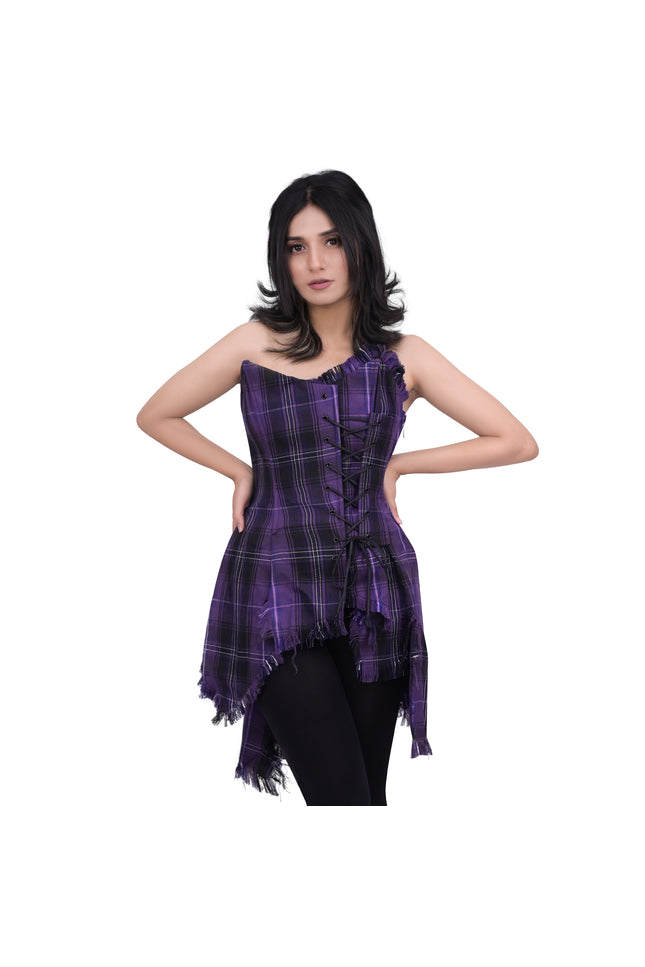 Corset Bella Tartan (Passion de l'Écosse Violet)
