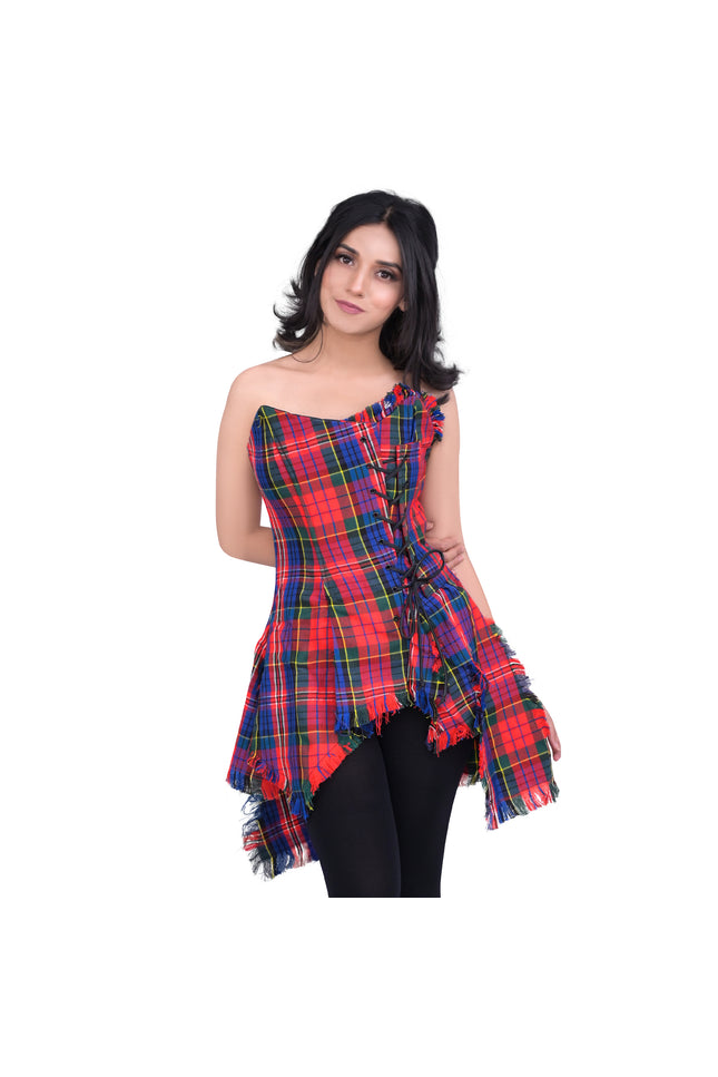 Corset Bella en tartan (Rouge Macpherson)
