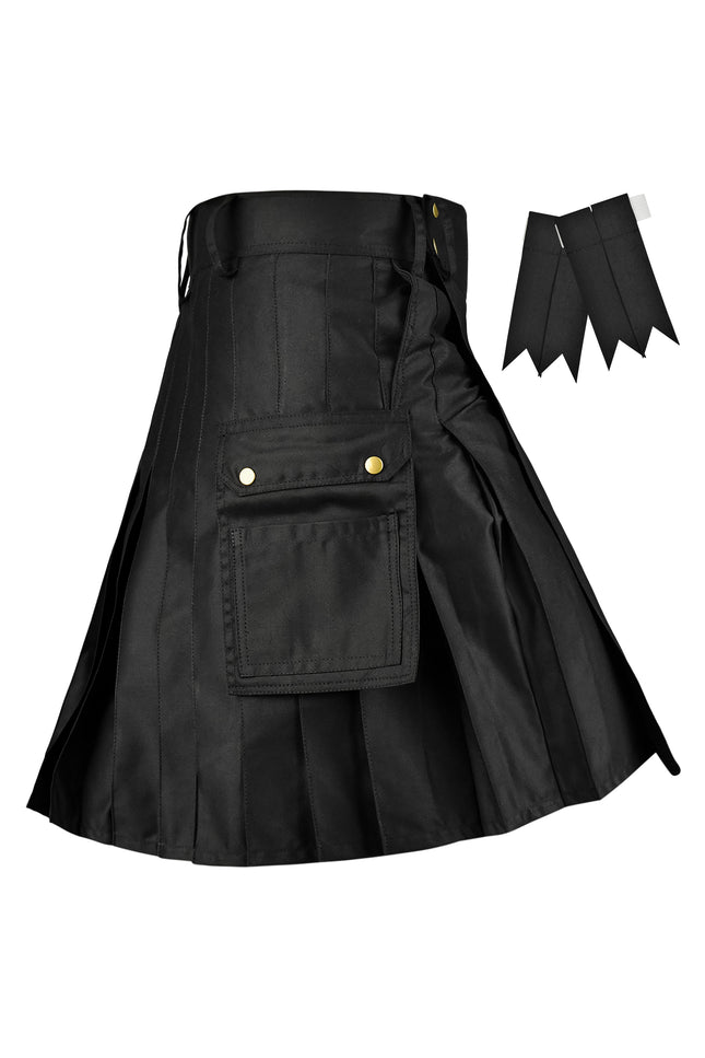 Phantom Modern Utility Kilt | Black