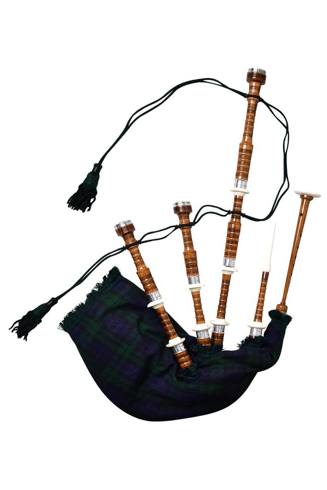 Full Size Cocuswood Bagpipe with Box | Black Watch