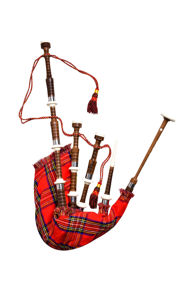Full Size Cocuswood Bagpipe with Box | Royal Stewart