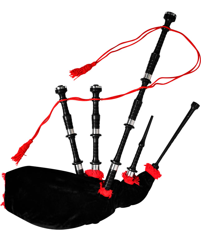 Full Size Bagpipe with Box | Teflon Black