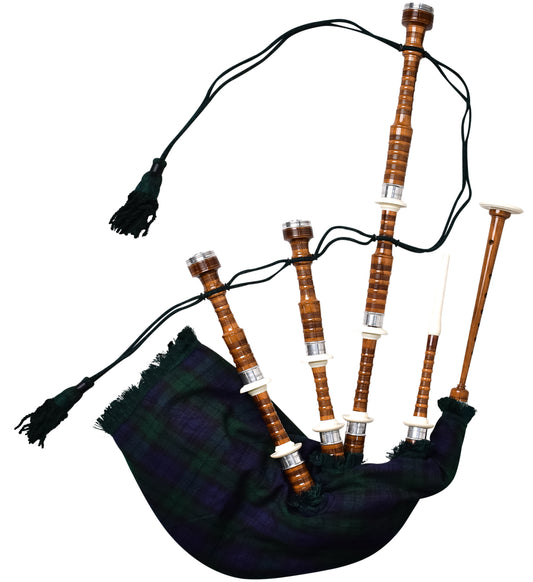 Full Size Cocuswood Bagpipe with Box | Black Watch