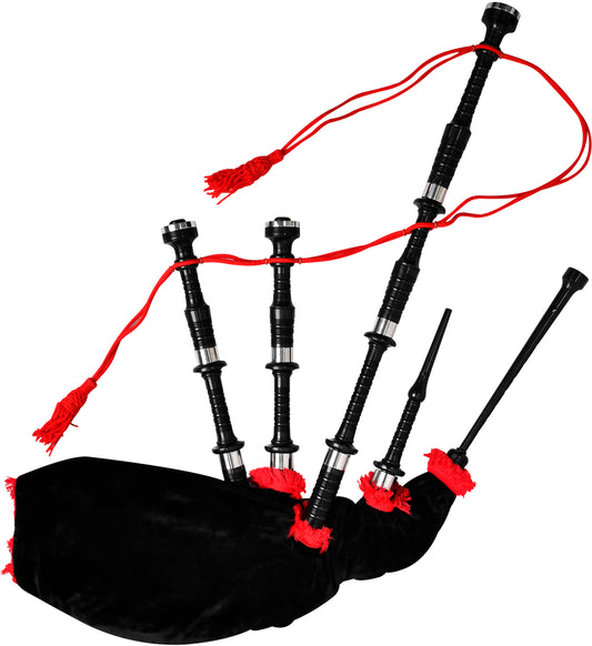 Full Size Bagpipe with Box | Teflon Black