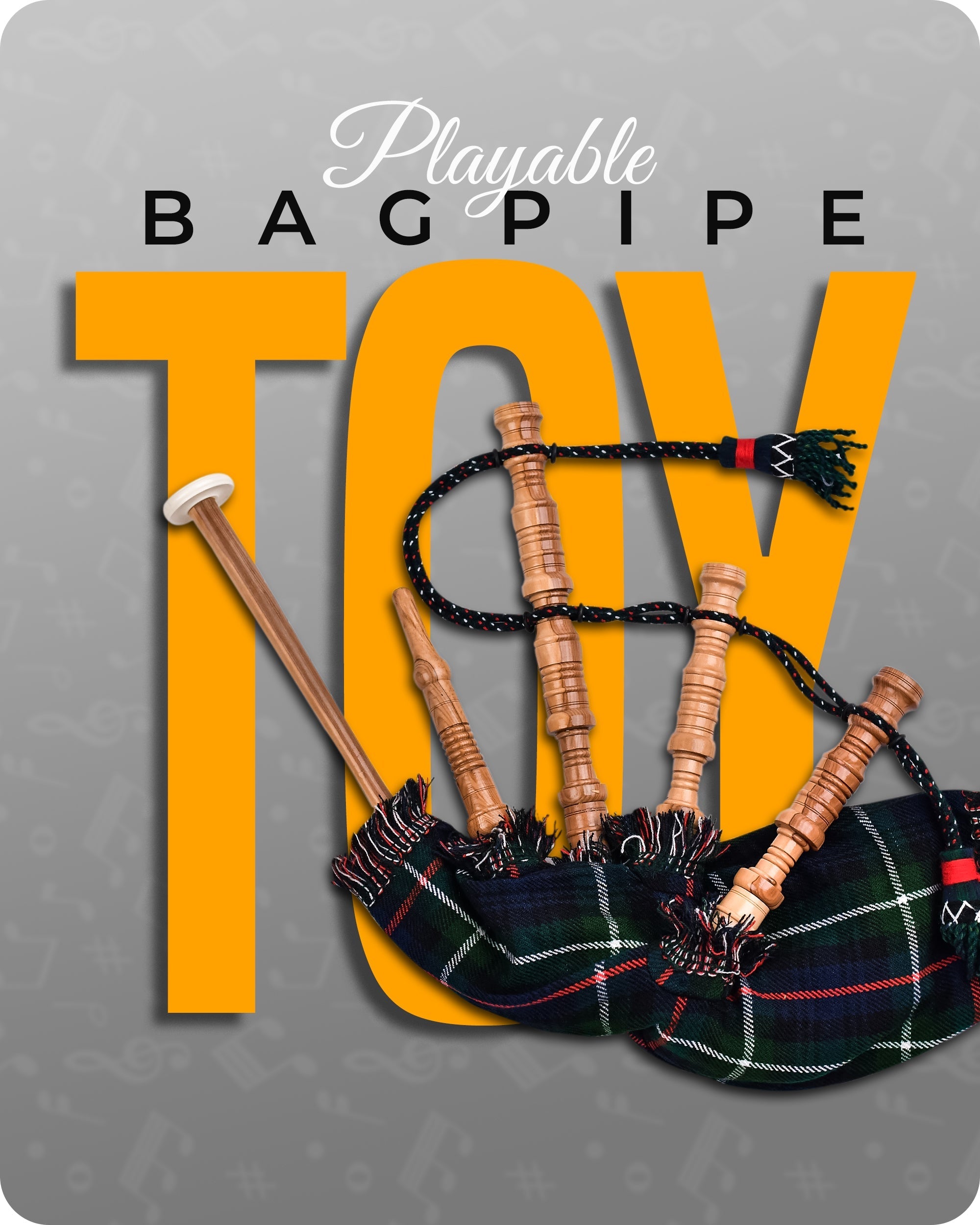Bappipe Mini Miniature Bagpipe - Rosewood Bagpipe for Beginners, Playable Gift ...
