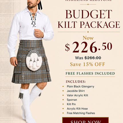 Valor Acrylic Kilt Package | Black Watch Weathered