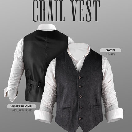 Charcoal Crail Jacket & Vest – Italian Tweed Wool | Scottish Formalwear