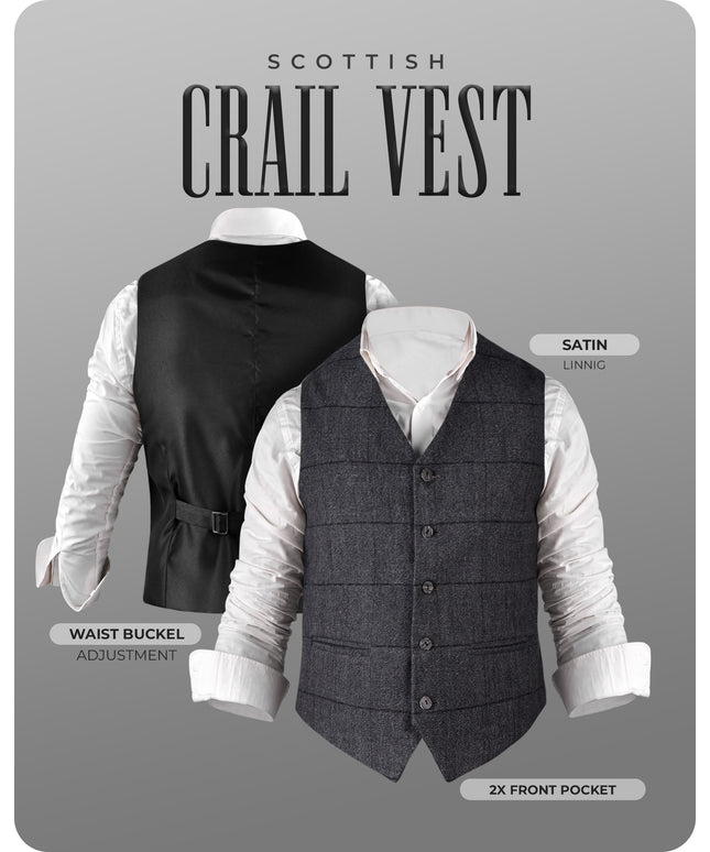 Grey Crail Vest - Grey Check